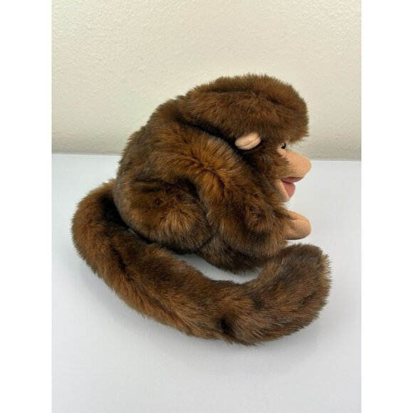 Folkmanis Folktails Monkey Hand Puppet Plush Long Tail Brown Toy - Picture 8 of 13